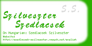 szilveszter szedlacsek business card